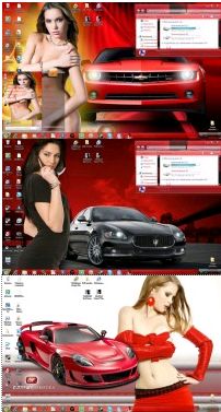 Babes Cars Red - Theme for Windows